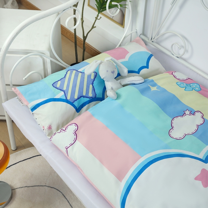 91家纺网 家纺一手货源 找家纺 沁童 2023新款儿童卡通睡袋 彩虹兔