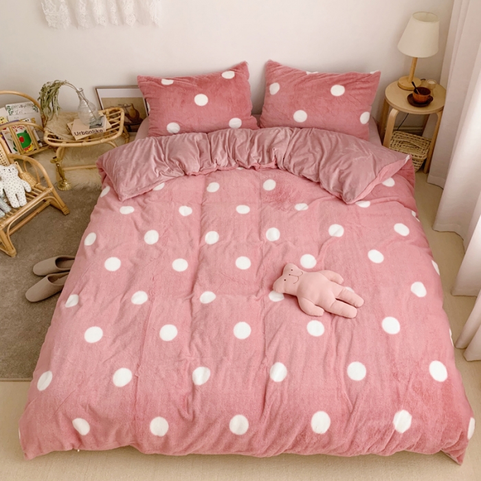 91家纺网 家纺一手货源 找家纺 （总）萝莉家纺 2023新款ins小清新兔兔绒牛奶绒四件套