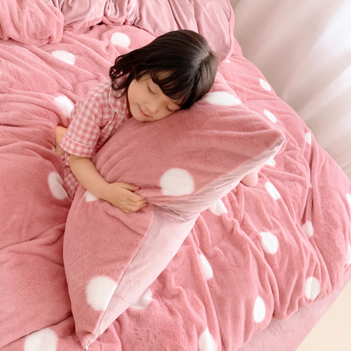 91家纺网 家纺一手货源 找家纺 （总）萝莉家纺 2023新款ins小清新兔兔绒牛奶绒四件套