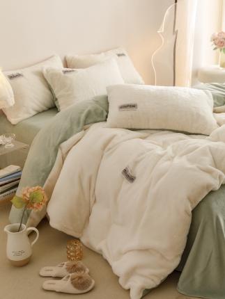 91家纺网 家纺一手货源 找家纺 （总）金奇达2024秋冬保暖加厚绒类兔兔绒四件套-【MM元气兔绒】系列