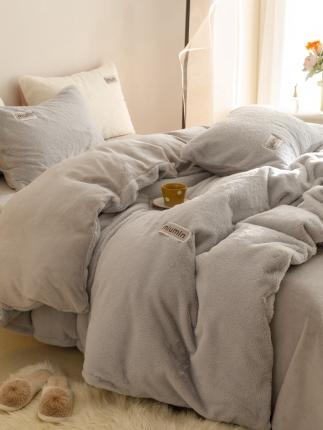 91家纺网 家纺一手货源 找家纺 （总）金奇达2024秋冬保暖加厚绒类兔兔绒四件套-【MM元气兔绒】系列