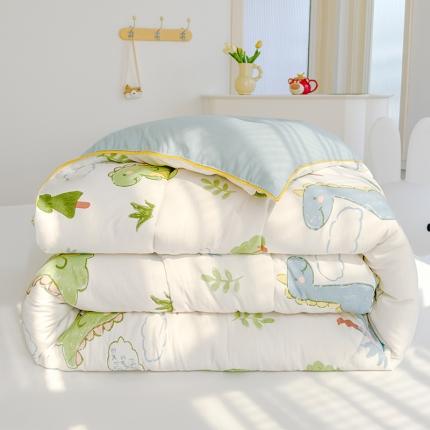 91家纺网 家纺一手货源 找家纺 (总) 蓝冰 2024新款水洗双层纱印花春秋被学生被冬被子被芯