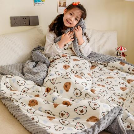 91家纺网 家纺一手货源 找家纺 （总）十九色 2024新款针织棉婴幼儿安抚可拆卸豆豆被