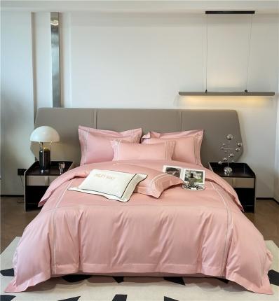 家居1号 巴黎-长绒棉四件套 巴黎-粉豆沙