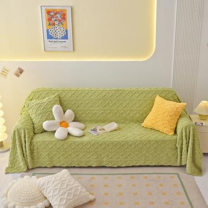 91家纺网 家纺一手货源 找家纺 （总）启博 2023新款纯色提花绒沙发巾