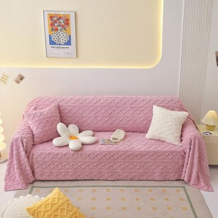 91家纺网 家纺一手货源 找家纺 （总）启博 2023新款纯色提花绒沙发巾