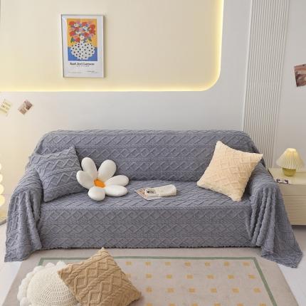 91家纺网 家纺一手货源 找家纺 （总）启博 2023新款纯色提花绒沙发巾