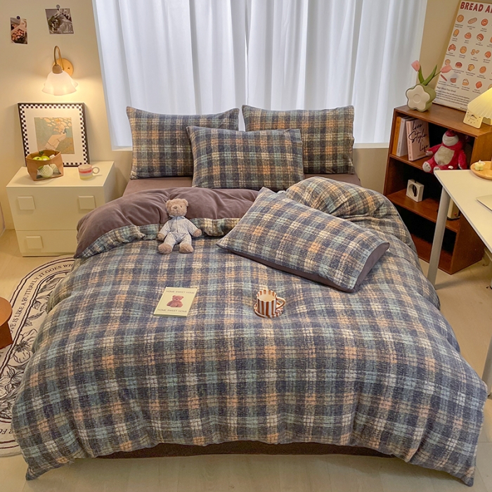 91家纺网 家纺一手货源 找家纺 大渔生活 2024新款牛奶绒印花系列四件套 长相思