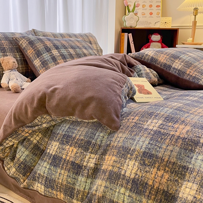 91家纺网 家纺一手货源 找家纺 大渔生活 2024新款牛奶绒印花系列四件套 长相思