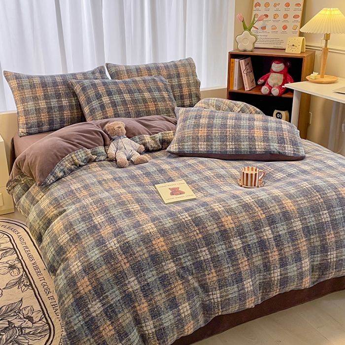 91家纺网 家纺一手货源 找家纺 大渔生活 2024新款牛奶绒印花系列四件套 长相思