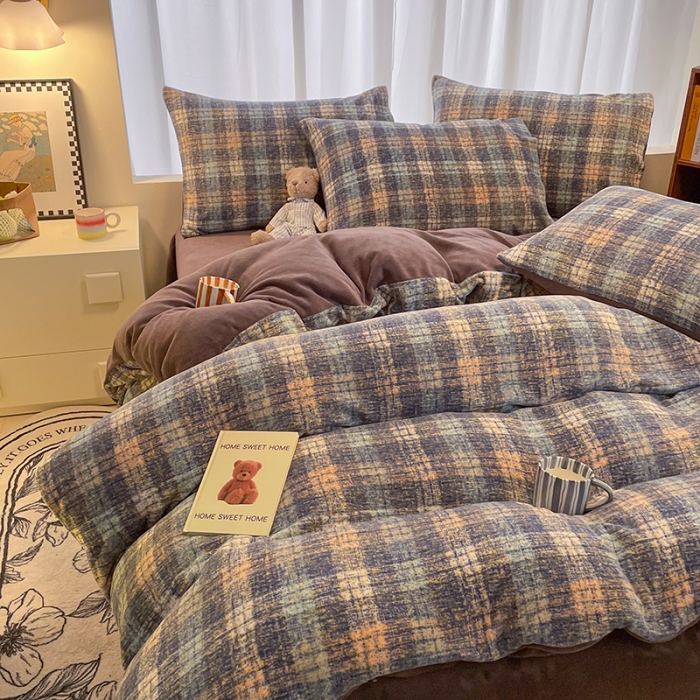 91家纺网 家纺一手货源 找家纺 大渔生活 2024新款牛奶绒印花系列四件套 长相思