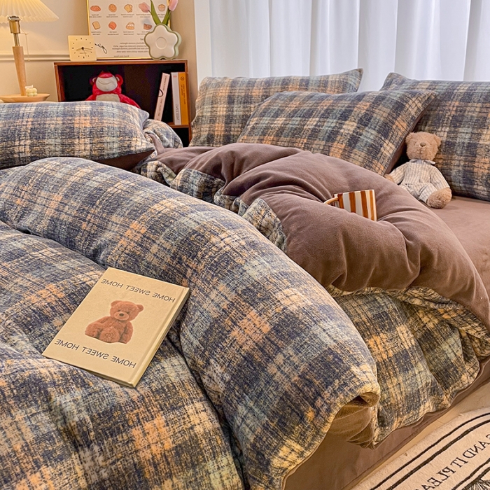 91家纺网 家纺一手货源 找家纺 大渔生活 2024新款牛奶绒印花系列四件套 长相思