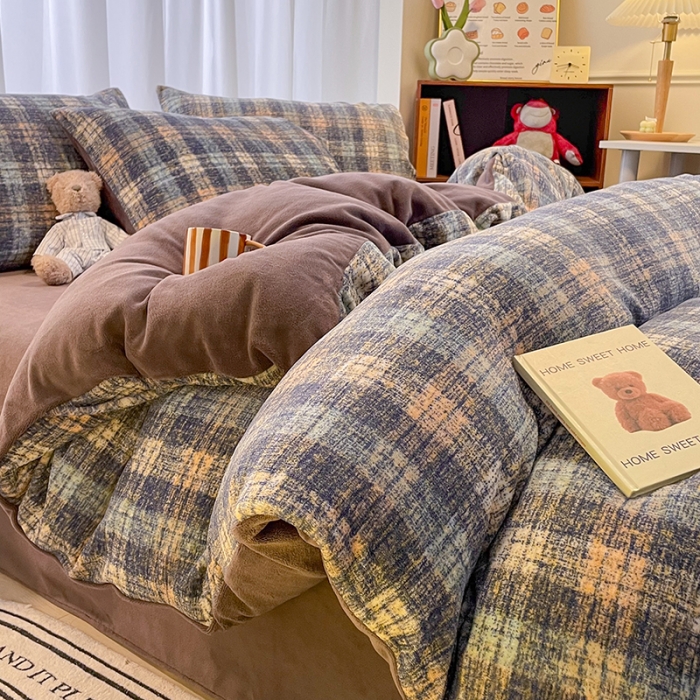 91家纺网 家纺一手货源 找家纺 大渔生活 2024新款牛奶绒印花系列四件套 长相思