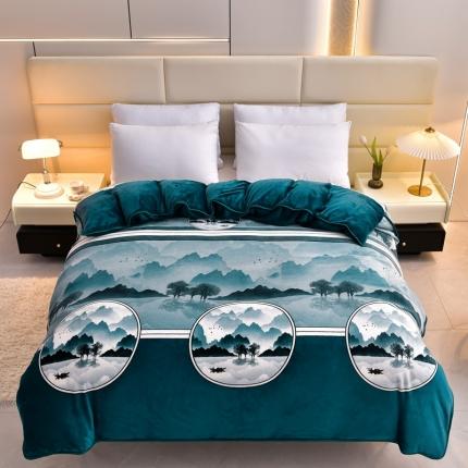 91家纺网 家纺一手货源 找家纺 贝诗梦2025新款牛奶绒金貂绒单被套 梦江南