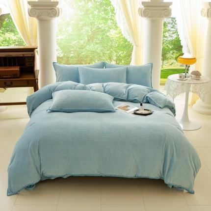 91家纺网 家纺一手货源 找家纺 （总）邦妮 2024新款华夫格牛奶绒贝壳边四件套