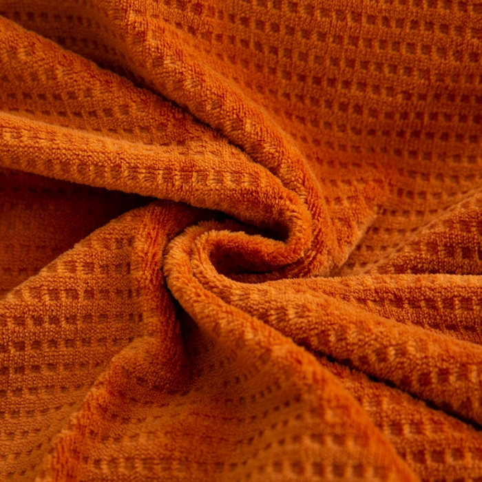 91家纺网 家纺一手货源 找家纺 邦妮 2024新款华夫格牛奶绒贝壳边四件套 华夫格-焦糖