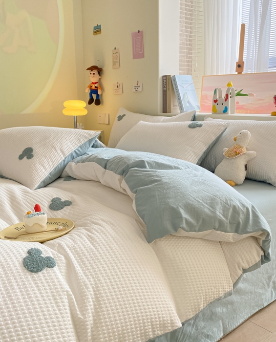 91家纺网 家纺一手货源 找家纺 （总）眠帛家居 2024新款华夫格迪士尼米奇毛巾绣系列