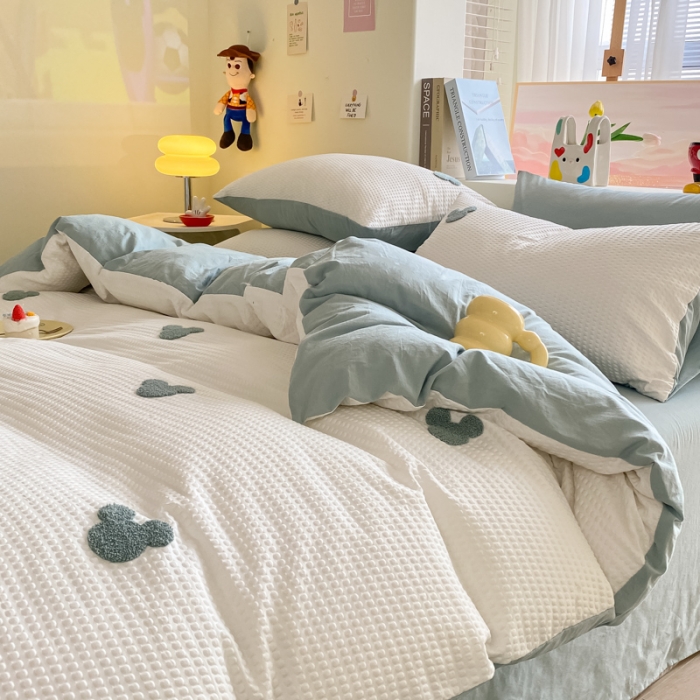 91家纺网 家纺一手货源 找家纺 （总）眠帛家居 2024新款华夫格迪士尼米奇毛巾绣系列