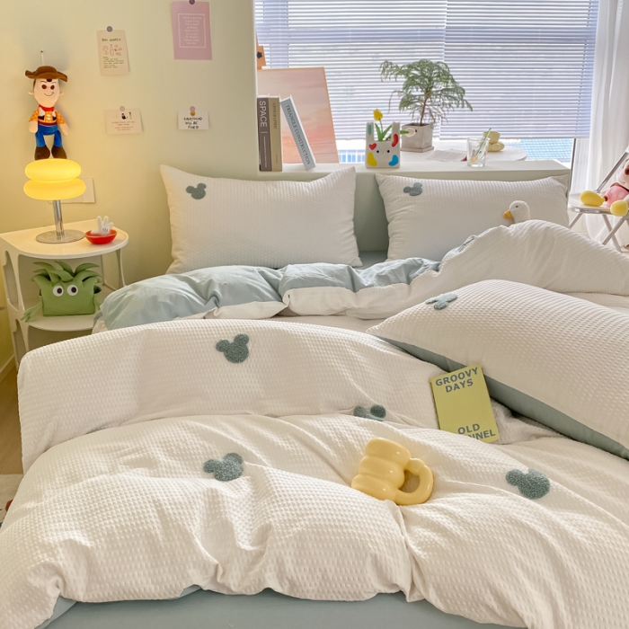 91家纺网 家纺一手货源 找家纺 （总）眠帛家居 2024新款华夫格迪士尼米奇毛巾绣系列