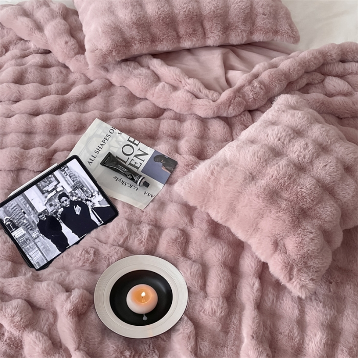 91家纺网 家纺一手货源 找家纺 （总）潘朵拉 2023新款550g兔兔绒被套毛毯