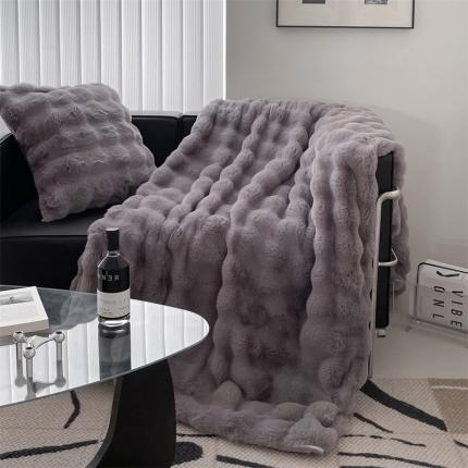 潘朵拉 2023新款550g兔兔绒被套毯 兔兔绒被套毯暖灰