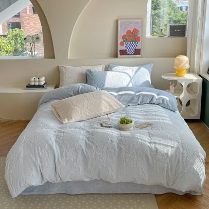 91家纺网 家纺一手货源 找家纺 （总）六巷胡同  2023新款韩系ins小香风蝴蝶结牛奶绒四件套