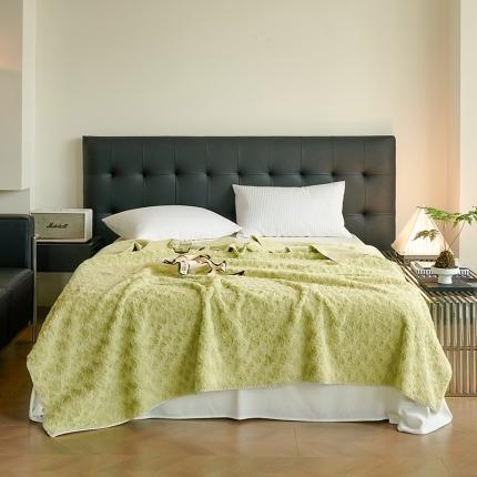 寐居家纺 2023新款兔兔绒玫瑰多功能毛毯 兔绒玫瑰-果绿