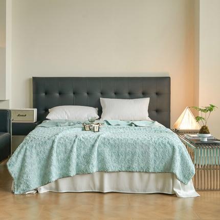 寐居家纺 2023新款兔兔绒玫瑰多功能毛毯 兔绒玫瑰-海蓝