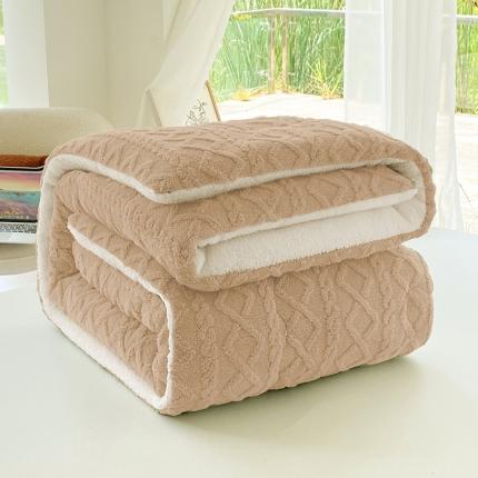 91家纺网 家纺一手货源 找家纺 大元 2024加厚保暖塔芙绒羊羔绒冬被 奶茶咖