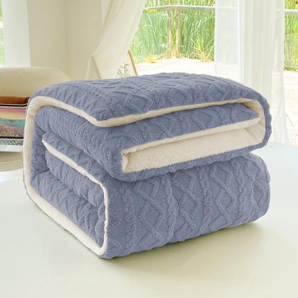 91家纺网 家纺一手货源 找家纺 大元 2024加厚保暖塔芙绒羊羔绒冬被 湖蓝
