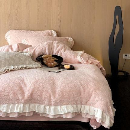 91家纺网 家纺一手货源 找家纺 （总）川悦生活 2023新款蜜心系列兔兔绒四件套