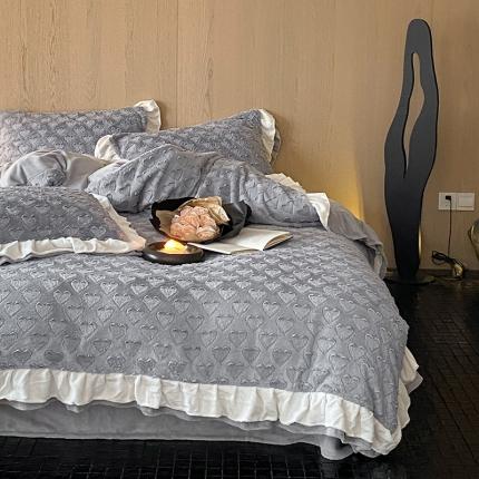 91家纺网 家纺一手货源 找家纺 （总）川悦生活 2023新款蜜心系列兔兔绒四件套