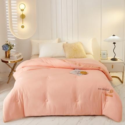 91家纺网 家纺一手货源 找家纺 美之润 2023新款保暖原棉大豆被拉链子母被 玉色