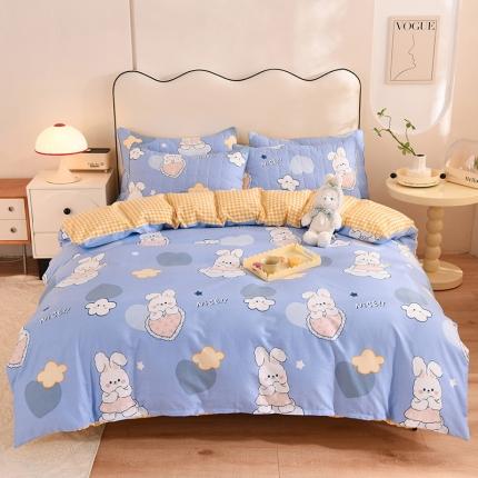 91家纺网 家纺一手货源 找家纺 （总）八十八家纺  2024新款全棉半夹棉床笠四件套