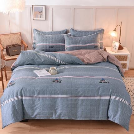 91家纺网 家纺一手货源 找家纺 （总）八十八家纺  2024新款全棉半夹棉床笠四件套