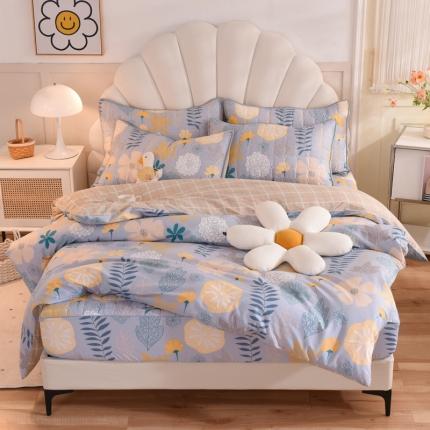 91家纺网 家纺一手货源 找家纺 （总）八十八家纺  2024新款全棉半夹棉床笠四件套