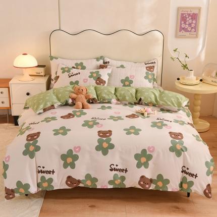 91家纺网 家纺一手货源 找家纺 （总）八十八家纺  2024新款全棉半夹棉床笠四件套