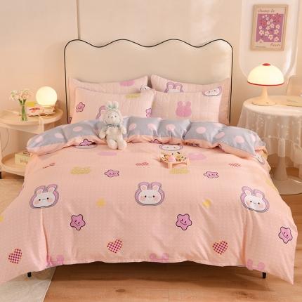 91家纺网 家纺一手货源 找家纺 （总）八十八家纺  2024新款全棉半夹棉床笠四件套