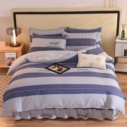 91家纺网 家纺一手货源 找家纺 （总）八十八家纺  2024新款全棉半夹棉床裙四件套