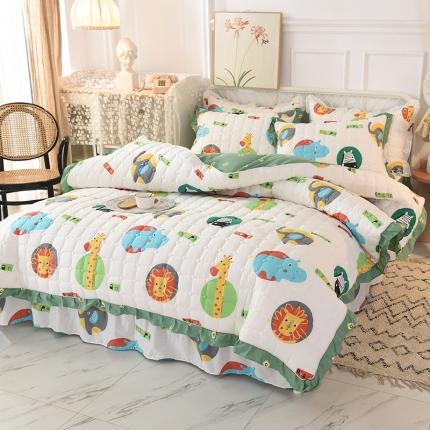 91家纺网 家纺一手货源 找家纺 （总）八十八家纺  2024新款全棉半夹棉床裙四件套