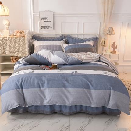 91家纺网 家纺一手货源 找家纺 （总）八十八家纺  2024新款全棉半夹棉床裙四件套