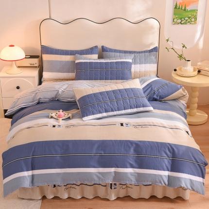 91家纺网 家纺一手货源 找家纺 （总）八十八家纺  2024新款全棉半夹棉床裙四件套