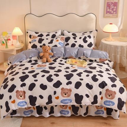 91家纺网 家纺一手货源 找家纺 （总）八十八家纺  2024新款全棉半夹棉床裙四件套