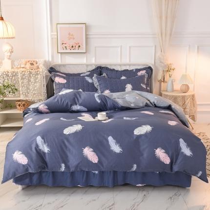 91家纺网 家纺一手货源 找家纺 （总）八十八家纺  2024新款全棉半夹棉床裙四件套