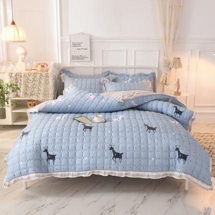 91家纺网 家纺一手货源 找家纺 （总）八十八家纺  2024新款全棉全套夹棉床笠四件套