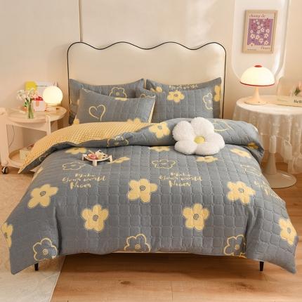 91家纺网 家纺一手货源 找家纺 （总）八十八家纺  2024新款全棉全套夹棉床笠四件套