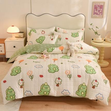 91家纺网 家纺一手货源 找家纺 （总）八十八家纺  2024新款全棉全套夹棉床笠四件套