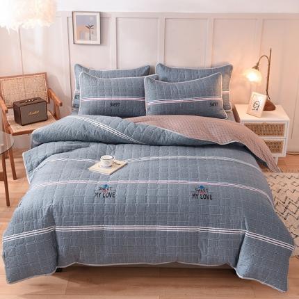 91家纺网 家纺一手货源 找家纺 （总）八十八家纺  2024新款全棉全套夹棉床笠四件套