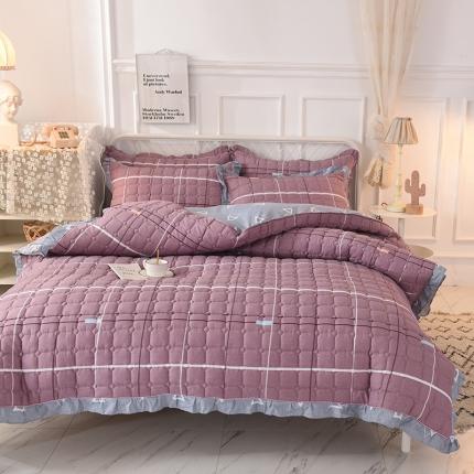 91家纺网 家纺一手货源 找家纺 （总）八十八家纺  2024新款全棉全套夹棉床笠四件套