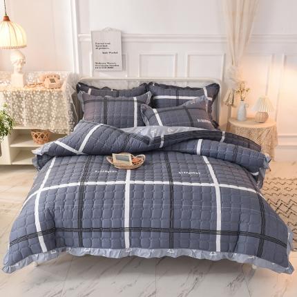 91家纺网 家纺一手货源 找家纺 （总）八十八家纺  2024新款全棉全套夹棉床笠四件套